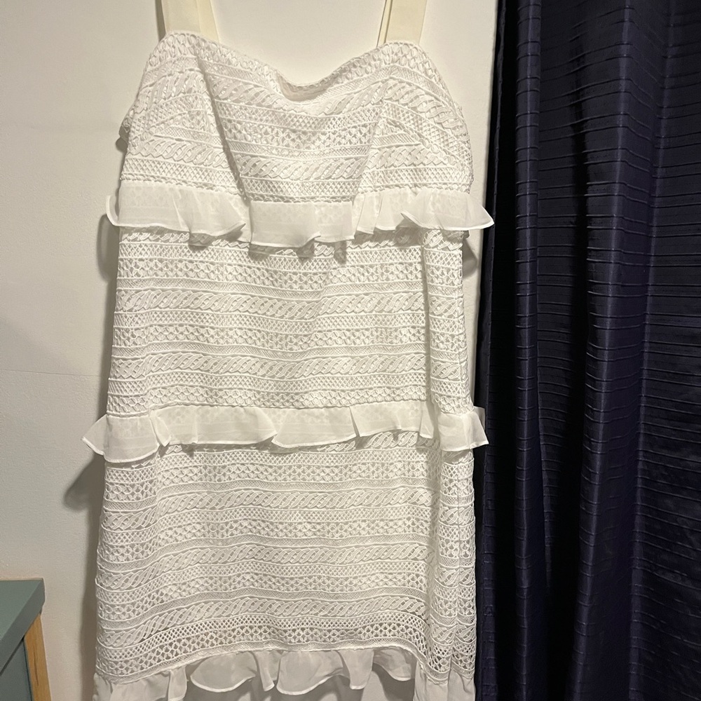 Adrianna Papell White Lace Dress